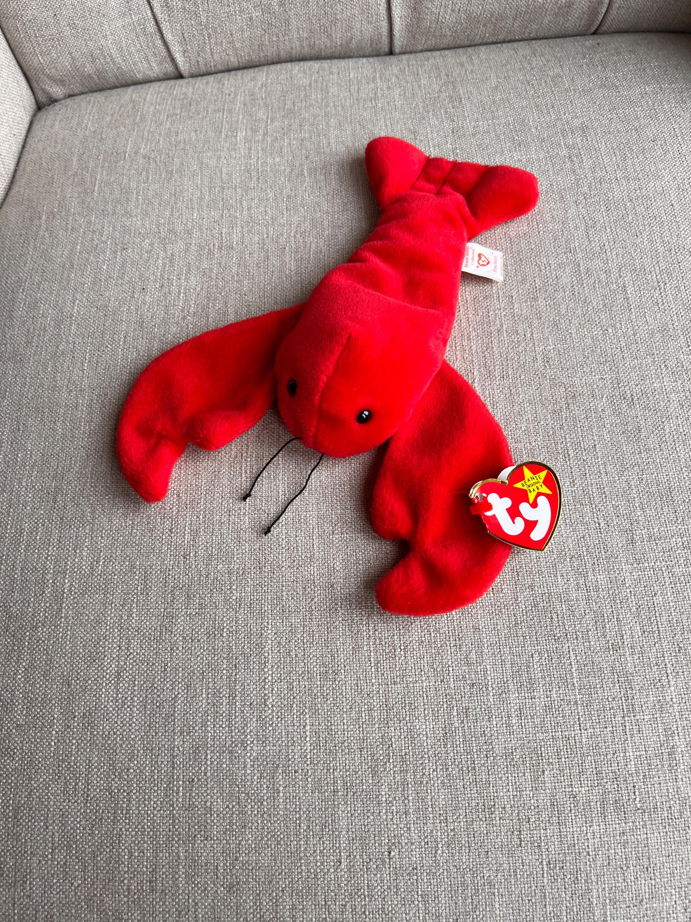 RARE Original "PINCHERS" the Lobster Beanie Baby 1993 (Retired) Tag ERRORS - Original 9 Beanie Babies