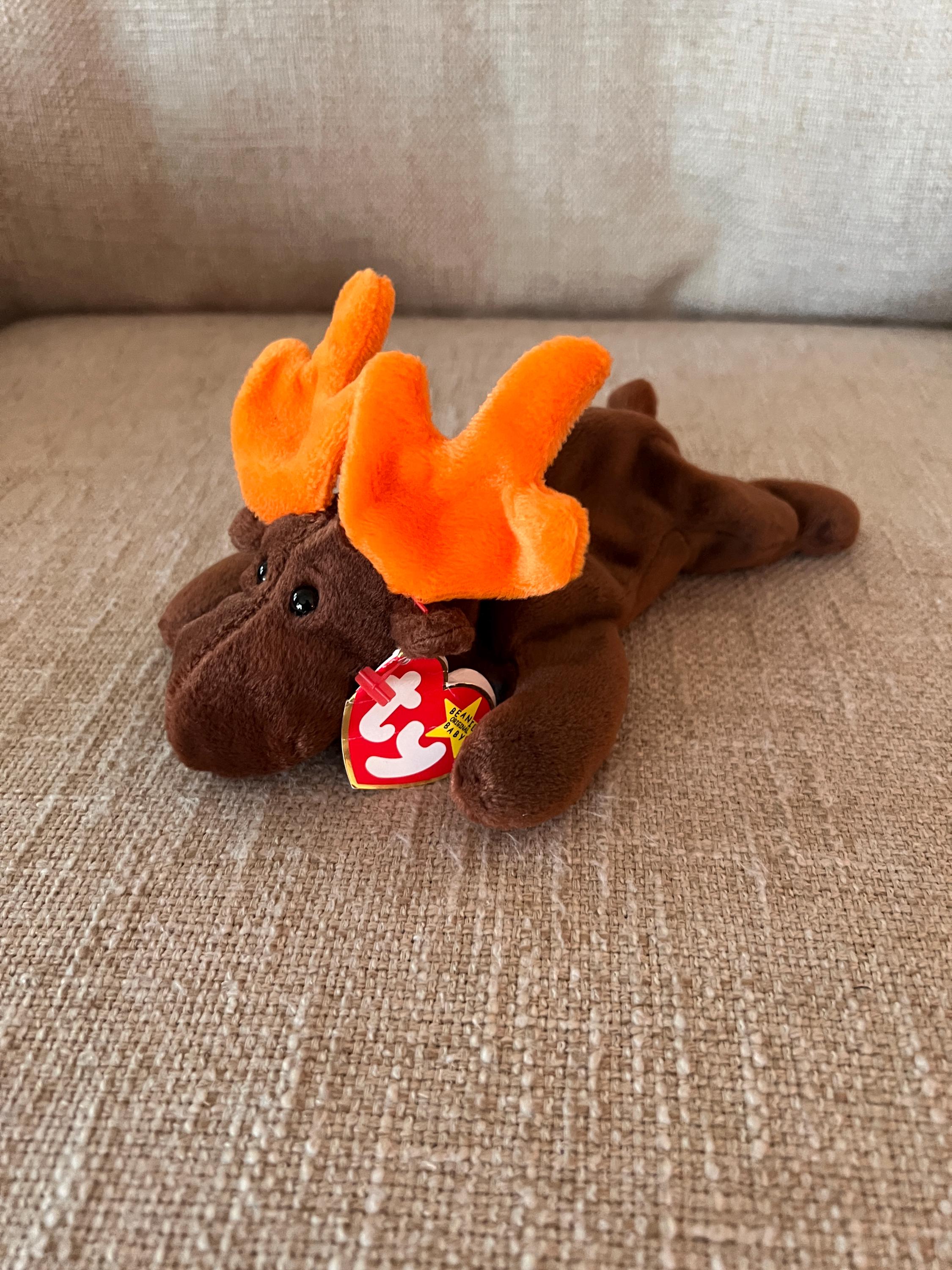 RARE Original "CHOCOLATE" the Moose Beanie Baby 1993 (Retired) + RARE tag errors