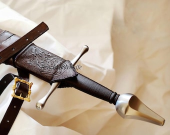 Handmade Viking Sword with Scabbard: High Carbon Steel, 15th Century Style