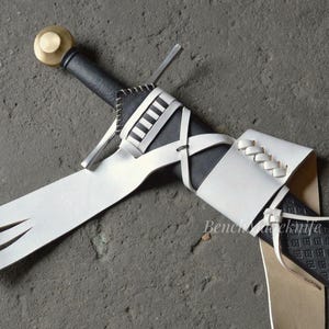 Handmade Carbon Steel Sword, Scrubbed Finish, Gift For Him