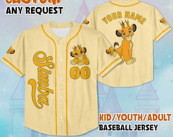 Personalized Simba The Lion King Baseball Jersey, Custom  Simba Jersey Shirt,  Birthday Gift, Magic Kingdom Shirt