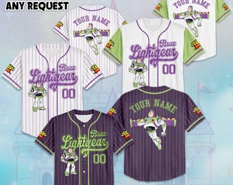 Custom Buzz Lightyear Collection Baseball Jersey, Toy Story Buzz Lightyear Jersey Shirt, Birthday Gift, Disney Baseball Fan Lover Gift