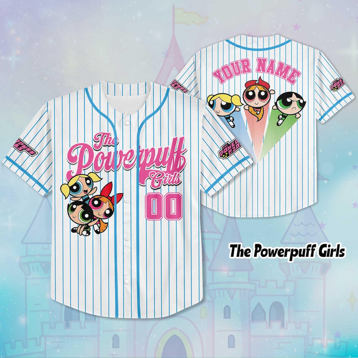 Custom the Powerpuff Girls Characters Baseball Jersey, the Powerpuff ...