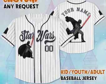 Custom Star Wars Darth Vader Baseball Jersey, Personalized Star Wars Jersey Shirt, Disney Star Wars Birthday Gift, Gift For Fans