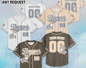 Personalized Bambi Thumper Collection Baseball Jersey, Custom Thumper Jersey Shirt, Disney Birthday Gift, Magic Kingdom Shirt