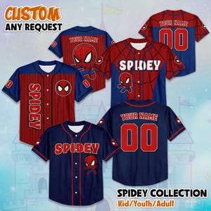 Custom Spidey and His Amazing Friends Baseball Jersey, Disney Spidey Birthday Gift, Spidey and His Amazing Friends Baseball Fan Lover Gift