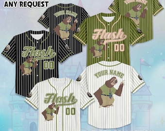Custom Flash Zootopia Baseball Jersey, Disney Flash Jersey Shirt, Disneyland Birthday Gift, Disney Baseball Fan Lover Gift