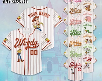 Custom Toy Story Characters Baseball Jersey, Personalized Disney Toy Story Jersey Shirt, Disneyland Baseball Fan Lover Gift