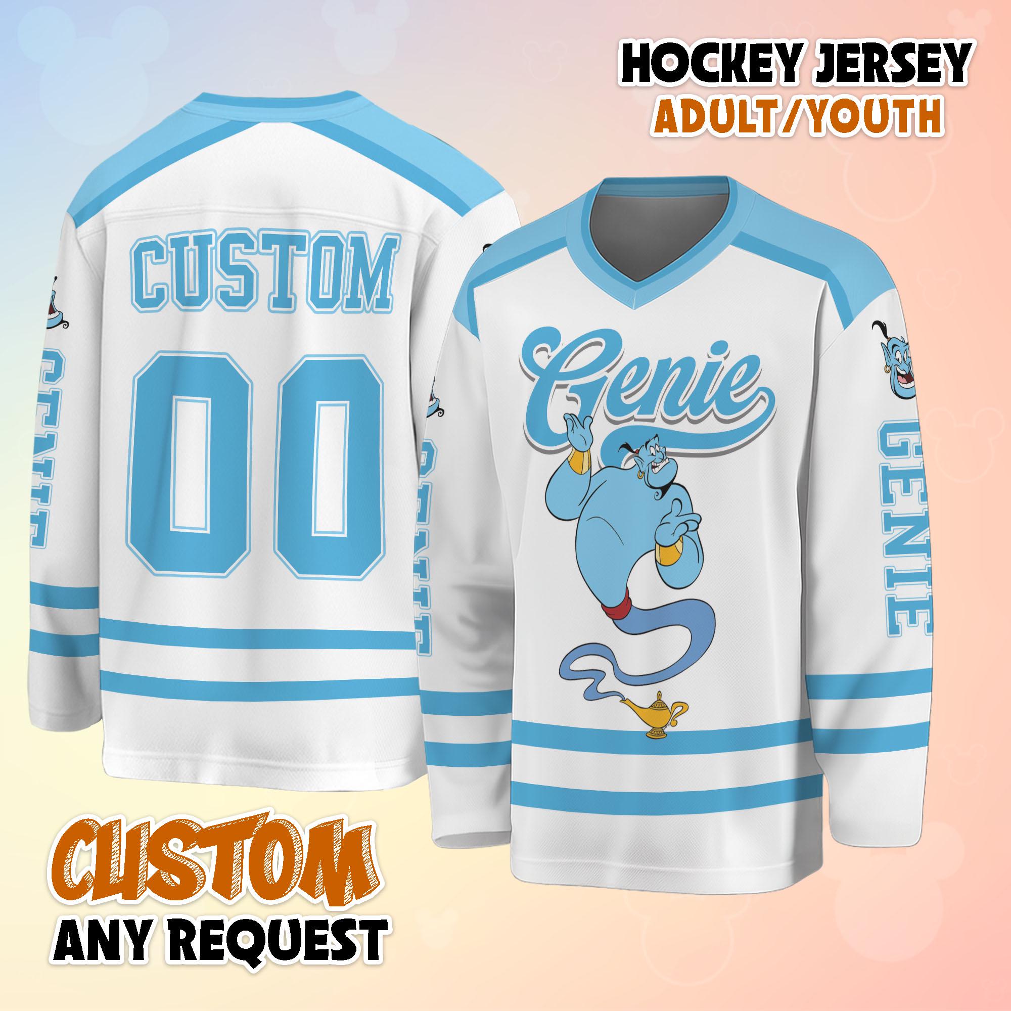Discover Personalized Genie Hockey Jersey, Custom Disney Shirt, Disney Hockey Team Outfit, Gift For Fans