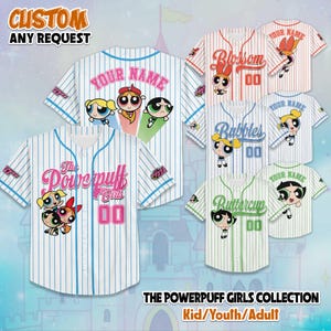 Custom The Powerpuff Girls Characters Baseball Jersey, The Powerpuff Girls Shirt, Buttercup Birthday Gift, Disney Baseball Fan Lover Gift