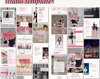 Dance School Branding Kit Canva Instagram Templates | Social Media Pack for Dance Teachers & Studios | Editable Canva Templates