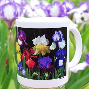 Iris garden. unique, nature inspired ceramic mug – hostess gift, housewarming gift or Christmas gift, nature lover gift for her