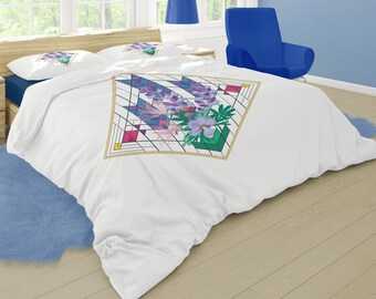 Wildflower Impressions Comforter  - Wild Lupine, Prairie Smoke, Birdsfoot Violet, bedroom decor, floral bedding