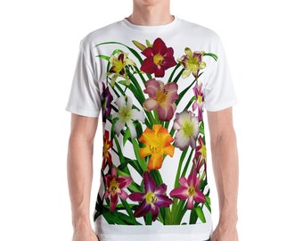 Daylily Floral all-over print shirt, Gardener Gift