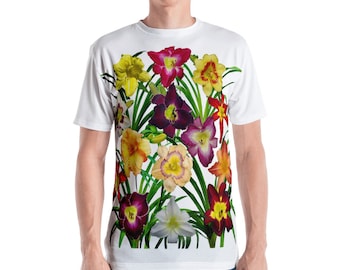 Daylily Floral T-Shirt, Gardener Gift, All-Over Print