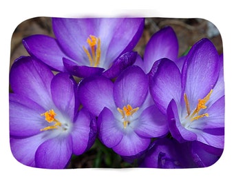 Crocus Bath Mat, floral bathroom decor, flower lover, gardener, spring decor