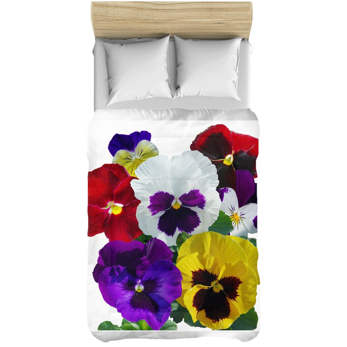Pansies Comforter Bedroom Decor Bedding Floral Home Decor Etsy
