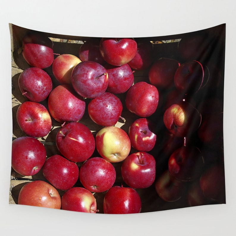 Wood cutting board with apple ceramic tile farmer's Etsy