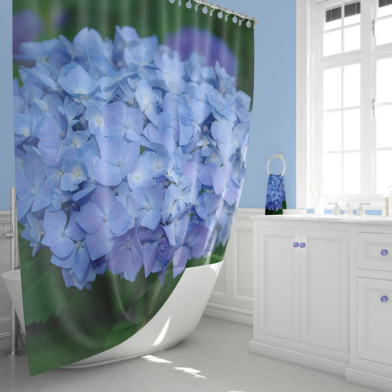 Blue Hydrangea Bath Mat floral bathroom decor flower lover Etsy