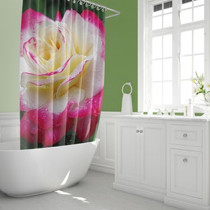 Rose Shower Curtain, rose lover, floral bathroom decor