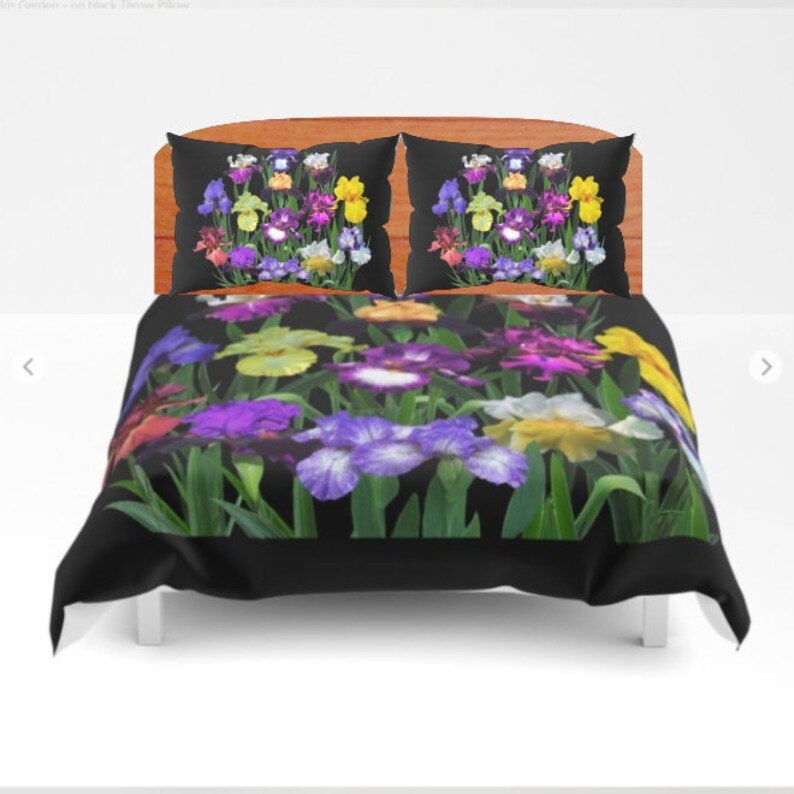 Iris Duvet Cover Comforter Pillow Shams Iris Garden On Etsy