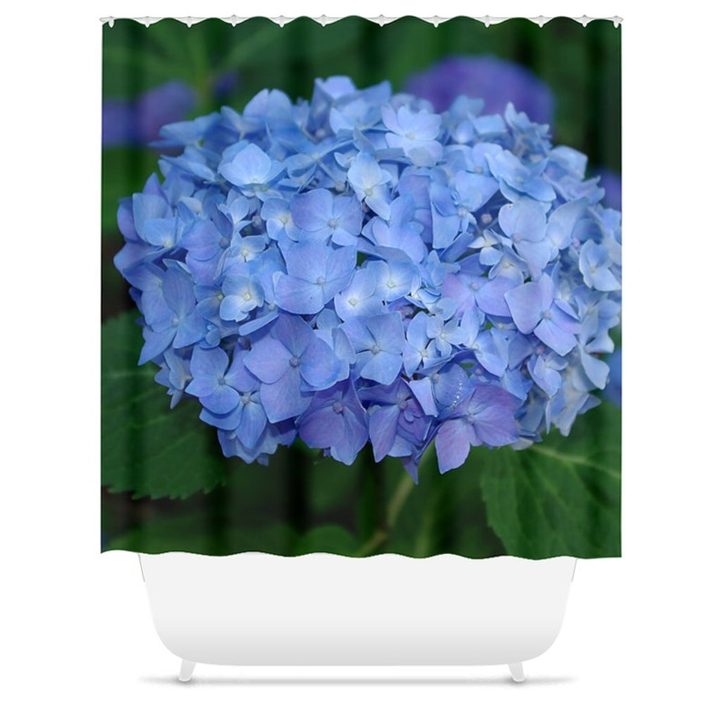 Blue Hydrangea Shower Curtain Floral Bathroom Decor - Etsy