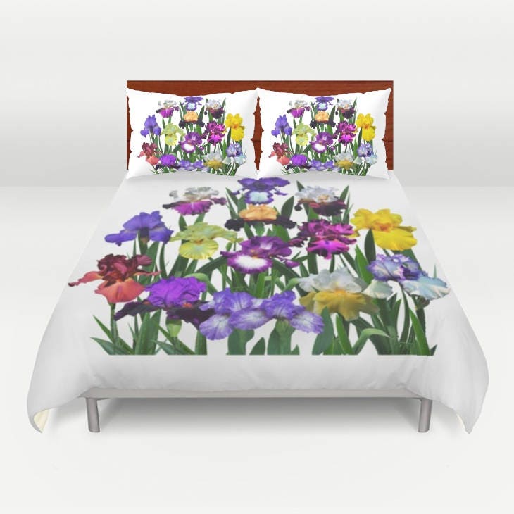 Duvet cover Comforter pillow shams Iris garden German Etsy