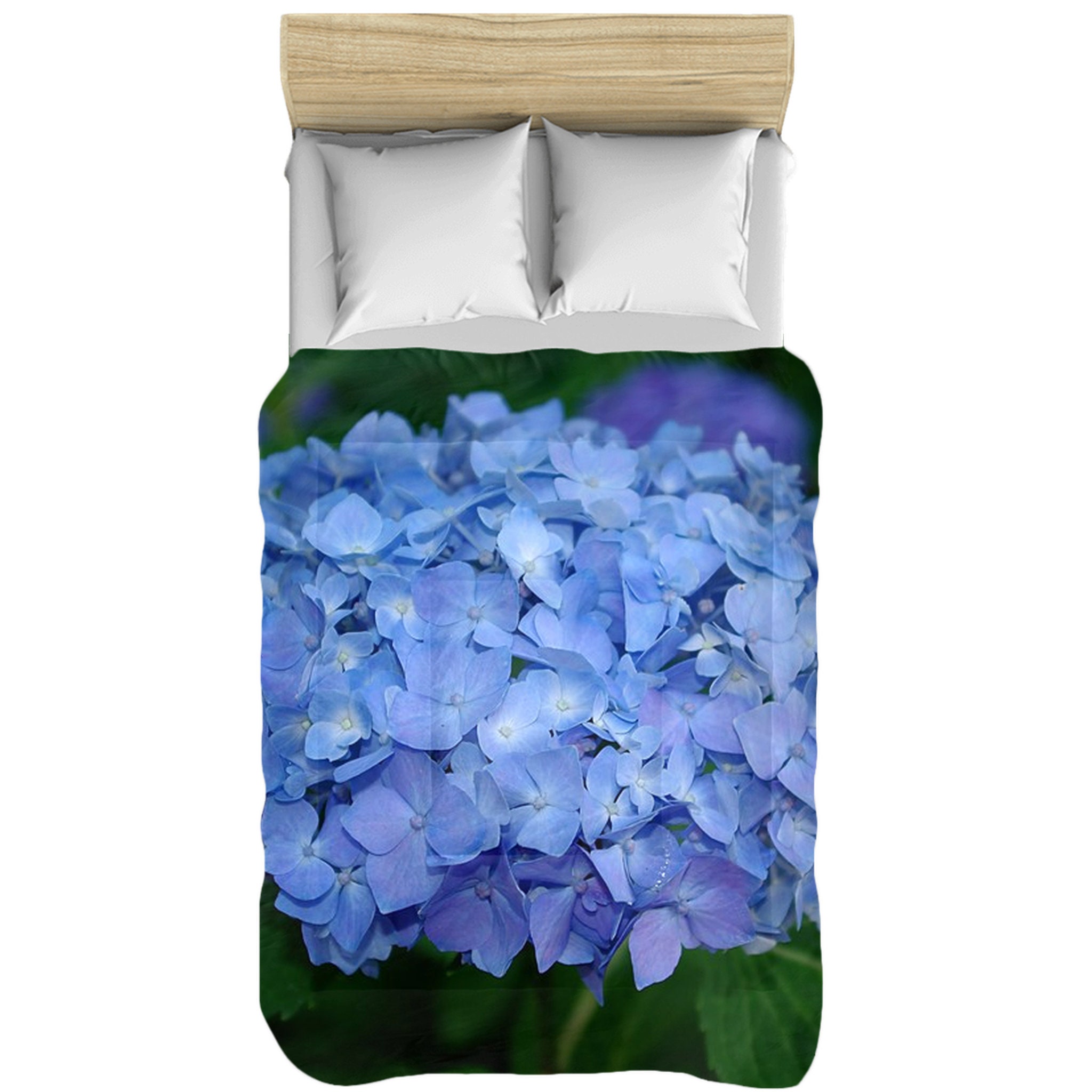 Blue Hydrangea Comforter Bedroom Decor Floral Bedding Etsy UK