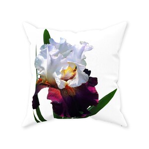 Iris throw pillow, decorative floral pillow, Iris lover