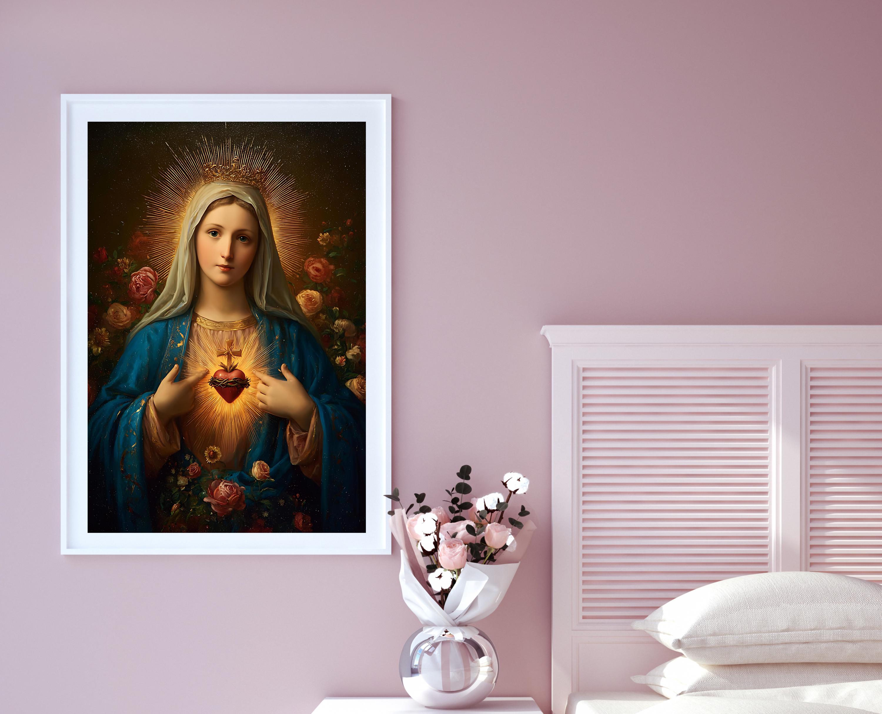Immaculate Heart of Mary Print: Catholic Marian Art (digital Download ...
