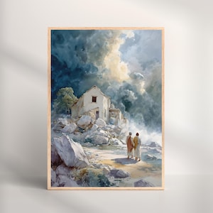 Wise and Foolish Builders Print: Christian Scripture Wall Art (Digital Download