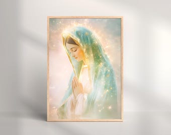 Impresión de Nuestra Señora de Guadalupe: Arte mariano católico moderno (Descarga digital)