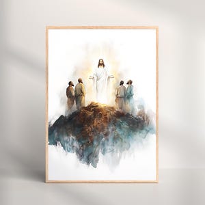 The Transfiguration of Jesus Art Inspired Print, Minimalist Christian Wall Decor, Catholic Religious Wall Art, Nativity Print