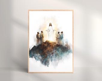 Verklärung Jesus Print, minimalistische christliche Wandkunst (digitaler Download)