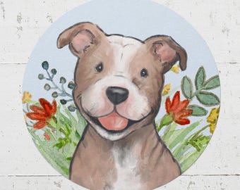 Cute Pit Bull Sticker, Staffy Dog Sticker, Staffordshire Terrier decal, Pit Bull Gift, Pitbull Lover, Dog Lover Gift, Staffy Lover Gift