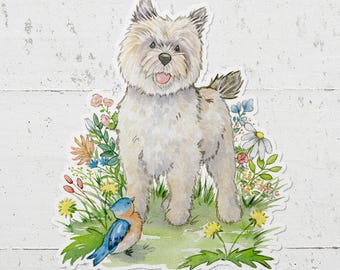 Cairn Terrier Sticker, Terrier Car Decal, Cairn Terrier Gift, Cute Dog Sticker, Puppy Sticker, Dog Lover Gift, Cairn Terrier Mom