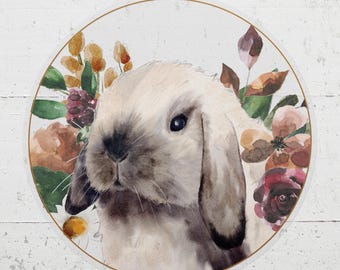 Cute Holland Lop Sticker, Sable Point Holland Lop, Bunny Sticker, Rabbit Owner Gift, Bunny Lover, Watercolor Lop Bunny