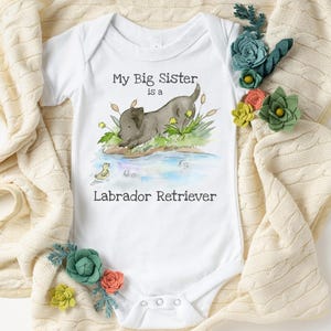 Black Lab Baby Bodysuit, Lab Baby Gift, Lab Lover, Baby Shower Gift, Lab Big Sister, Lab Big Brother, Labrador Retriever, Puppy Baby Shower