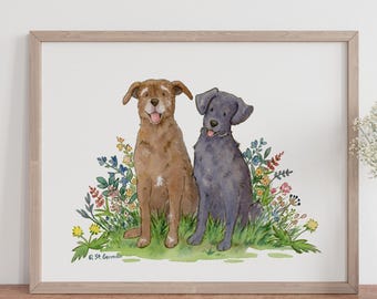 Labrador Retriever Print, Chocolate Lab Art, Black Lab Art, Watercolor Dog Art, Lab Lover Gift, Labrador Gift, Puppy Nursery Art