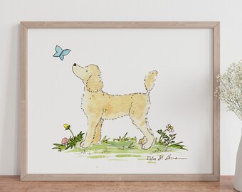 Poodle Art, Poodle Painting, Poodle Artwork, Poodle Wall Art, Cute Poodle Art, Poodle Art Prints. Gifts for Poodle Lovers, Standard Poodle