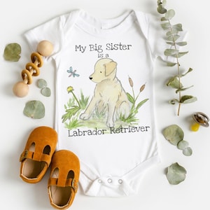 Yellow Lab Baby Bodysuit, Lab Baby Gift, Lab Lover, Baby Shower Gift, Lab Big Sister, Lab Big Brother, Labrador Retriever, Puppy Baby Shower