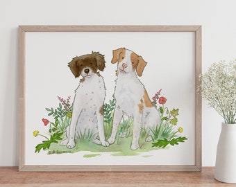 Brittany Spaniel Art, Brittany Spaniel Gift, Dog Lover Gift, Brittany Spaniel Art, Spaniel Painting, Puppy Nursery Art, Watercolor Spaniel