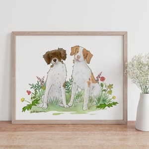 Brittany Spaniel Art, Brittany Spaniel Gift, Dog Lover Gift, Brittany Spaniel Art, Spaniel Painting, Puppy Nursery Art, Watercolor Spaniel