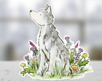 Husky Vinyl Sticker, Siberian Husky Car decal,  Die-Cut Decal, Vinyl Dog Sticker, Waterproof Sticker, Dog Lover Gift, Husky Gift, Malamute