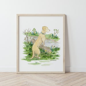 Yellow Lab Print, Yellow Lab Art, Labrador Art, Lab Lover Gift, Nursery Decor, Children&#39;s Wall Art, Dog Nursery, Kid&#39;s Puppy Art, Lab Gift