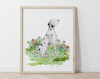 Dalmatian Art, Gift for Dalmatian Lovers, Dalmatian Painting, Pet Portrait, Dog Lover Gift, Cute Dog Art, Dog Painting, Watercolor Dog Art