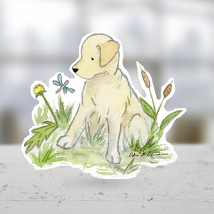 Yellow Lab Sticker, Labrador Sticker, Yellow Lab Car decal, Lab Gift, Die-Cut Decal, Vinyl Dog Sticker, Waterproof Sticker, Dog Lover Gift