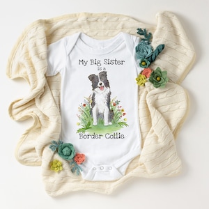 Border Collie Baby Bodysuit, Border Collie Baby Gift, Border Collie Lover, Baby Shower Gift, Big Sister, Big Brother, Border Collie Gift