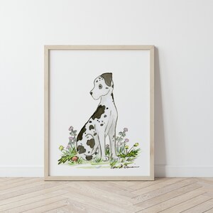 Great Dane Art Print, Puppy Nursery Art, Watercolor Print, Harlequin Great Dane, Children's Art Kids Dog Art, Baby Room Decor, Nursery Decor