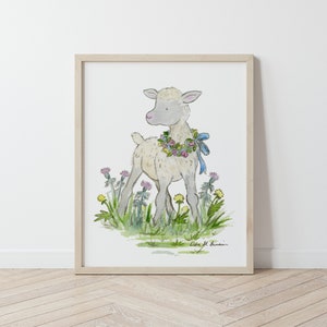 Children&#39;s Art, Farm Nursery Art, Lamb Nursery Print, Sheep Nursery Art, Kids Wall Art, Farm Nursery Decor, Baby Room Decor, Baby Lamb Art